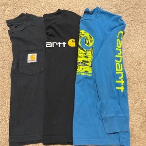 Carhartt Kids' Black and Blue Long Sleeve Tees